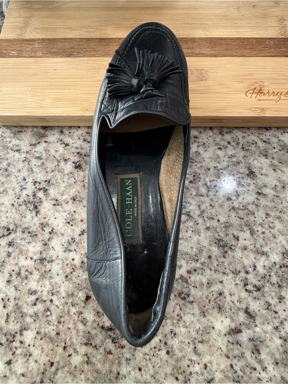 Cole Haan Women’s Black Leather Tassel Loafers - Picture 3 of 9